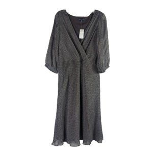 Banana Republic Silk Dress Multicolor Polka Dots Wrap Top Dress Size 12 NWT!
